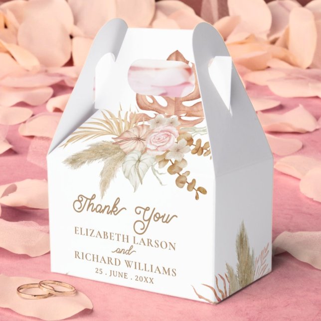 Exotic Modern Boho Tropical Wedding Favor Boxes (Creator Uploaded)