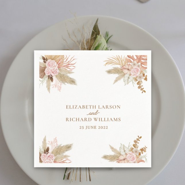 Exotic Modern Boho Tropical Wedding Napkins (Creator Uploaded)