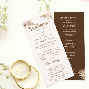 Exotic Modern Boho Tropical Wedding Program