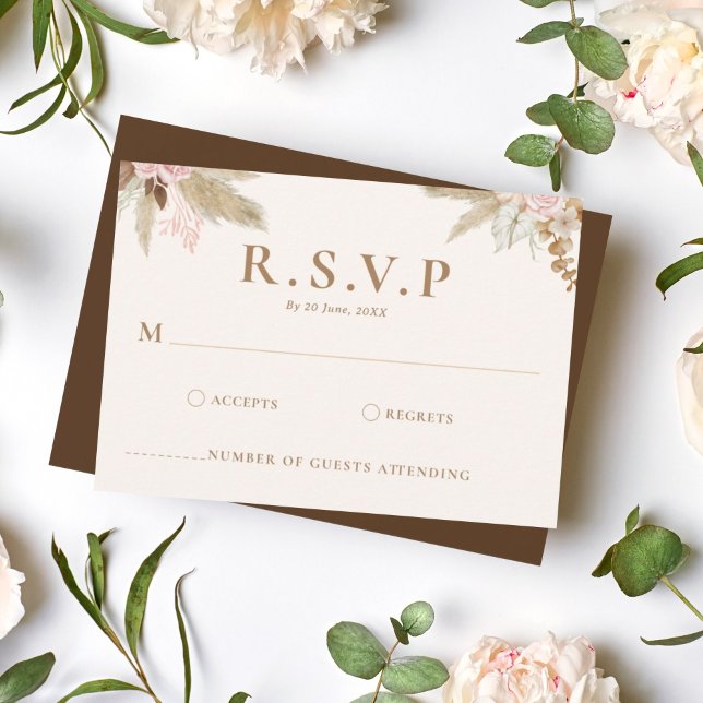 Exotic Modern Boho Tropical Wedding RSVP Card (Creator Uploaded)