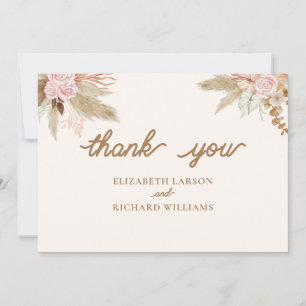 Exotic Modern Boho Tropical Wedding Thank You Card