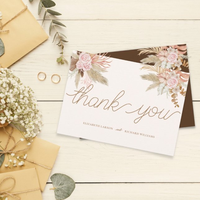 Exotic Modern Boho Tropical Wedding Thank You Card (Creator Uploaded)