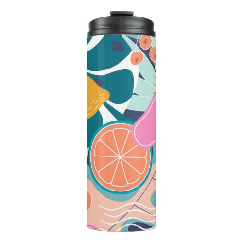 Exotic modern jungle collage thermal tumbler