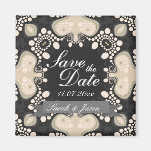 Exotic Modern Tribal Save the Date Wedding Magnet