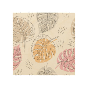 Exotic Monstera Line Drawing Art