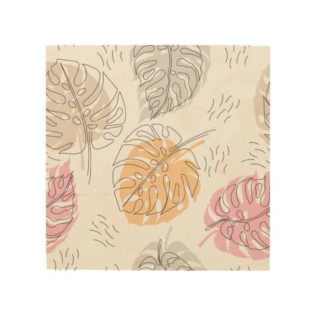 Exotic Monstera Line Drawing Art (Front)