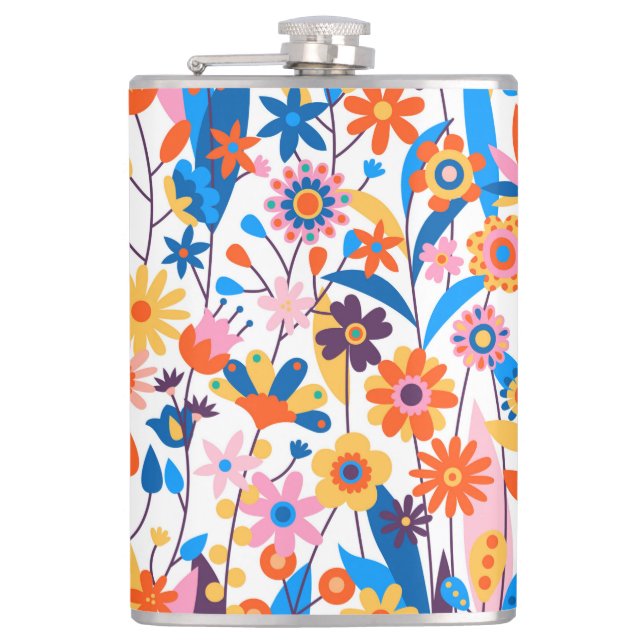 Exotic Multicolored Floral Background-32939 Flask (Front)