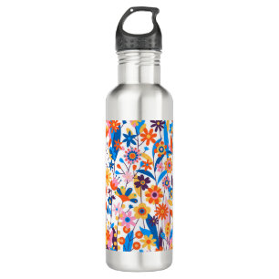Exotic Multicolored Floral Background-32939 Stainless Steel Water Bottle