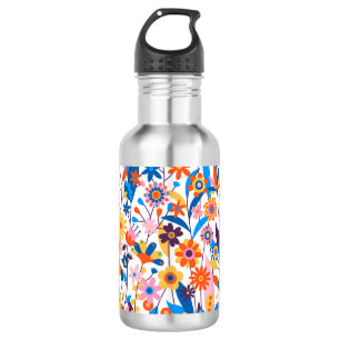 Exotic Multicolored Floral Background-32939 Stainless Steel Water Bottle
