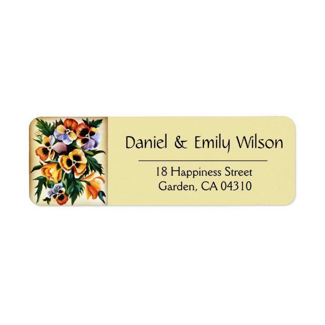 Exotic Multicolored Pansies Label (Front)