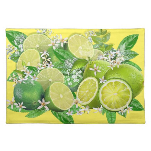 Exotic Musk Limes  Basil from Bangkok Cloth Placemat