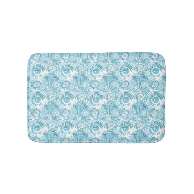 exotic ocean pattern bathroom mat (Front)