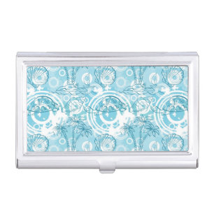 exotic ocean pattern business card case