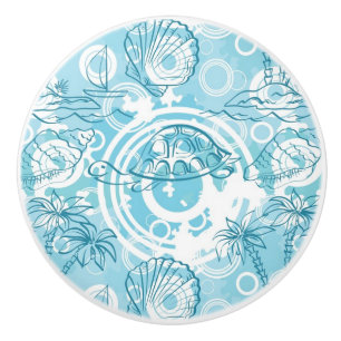 exotic ocean pattern ceramic knob