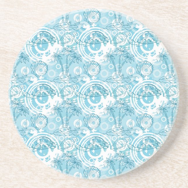 exotic ocean pattern drink coaster (Front)