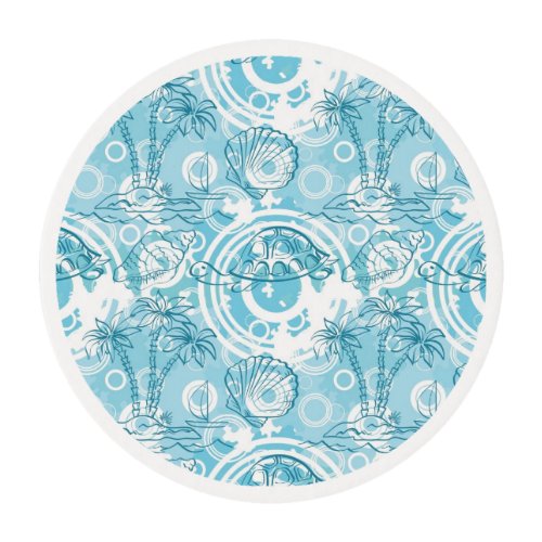 exotic ocean pattern edible frosting rounds