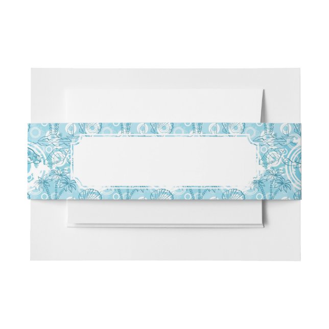 exotic ocean pattern invitation belly band (Front Example)