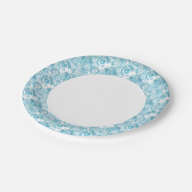 exotic ocean pattern paper plates (Angled)