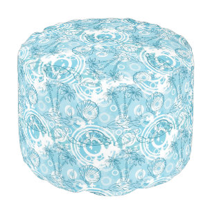 exotic ocean pattern pouf