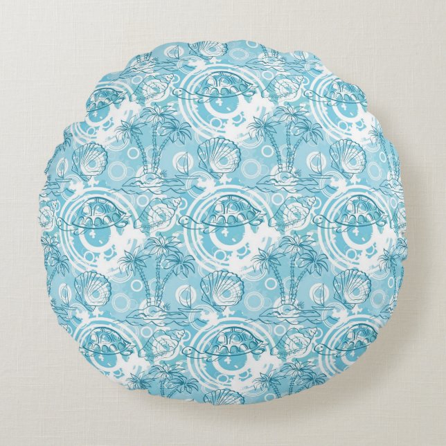 exotic ocean pattern round pillow (Front)