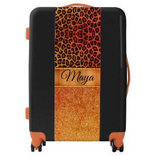 Exotic Orange and Gold Leopard Luggage