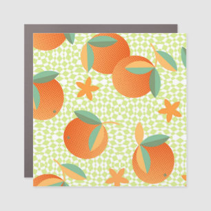 Exotic Orange Fruit: Tropical Vintage. Car Magnet