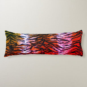 Exotic Orange & Pink Tiger Print Body Pillow