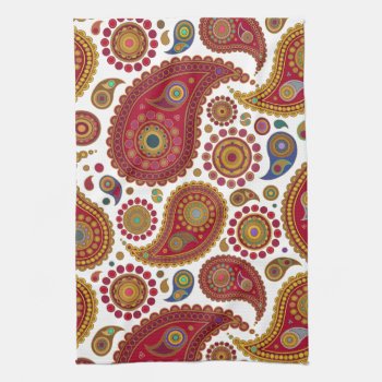 Exotic Paisley Kitchen Towel by mistyqe at Zazzle