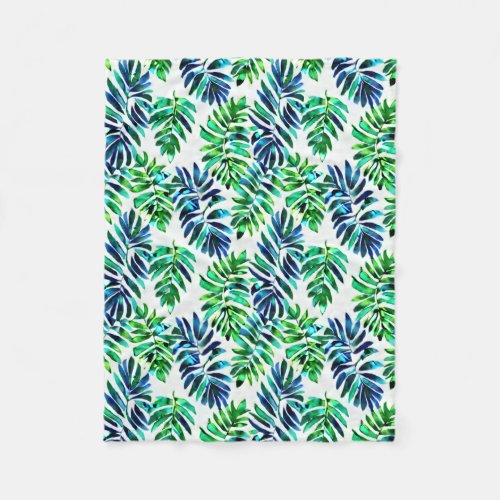 Exotic Palm Leaf Print Decorative Fleece Blanket