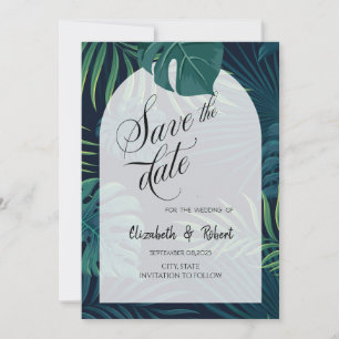 Exotic Palm Leaves Save The Date