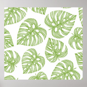 Exotic Palm Leaves Vintage Poster