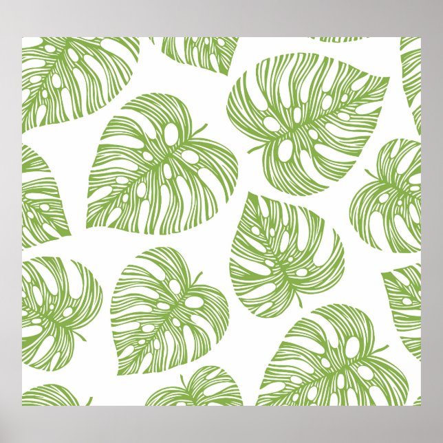 Exotic Palm Leaves Vintage Poster (Front)