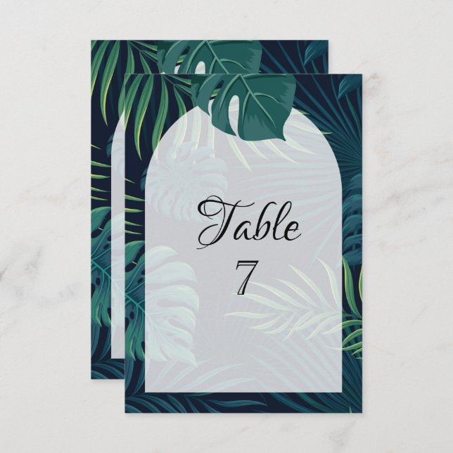 Exotic Palm Leaves Wedding  Invitation (Front/Back)