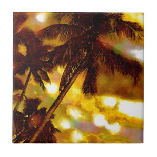 Exotic Palm Tree Ceramic Tile