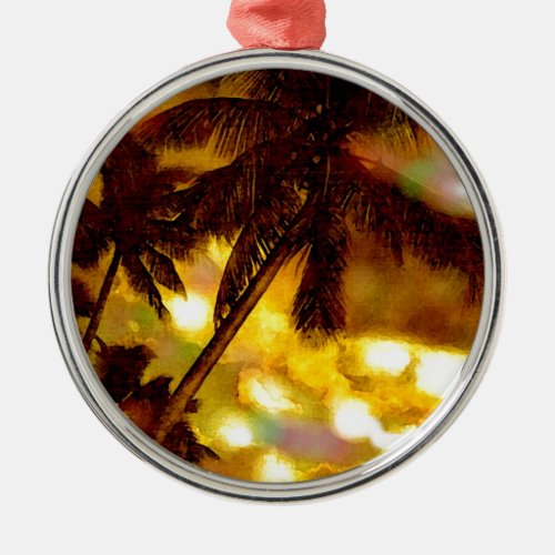 Exotic Palm Tree Metal Ornament
