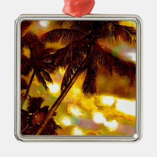 Exotic Palm Tree Metal Ornament