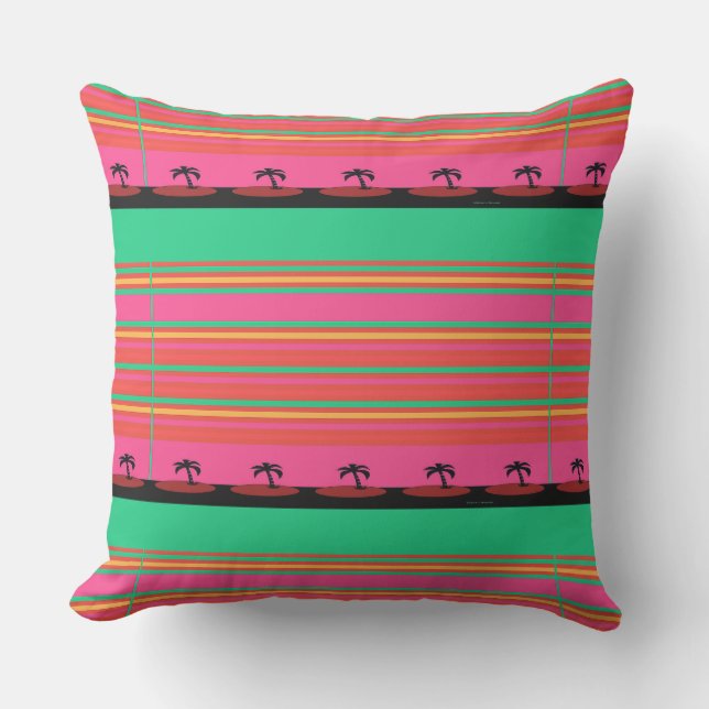 Exotic Palm Trees Outdoor Pillow (Front)