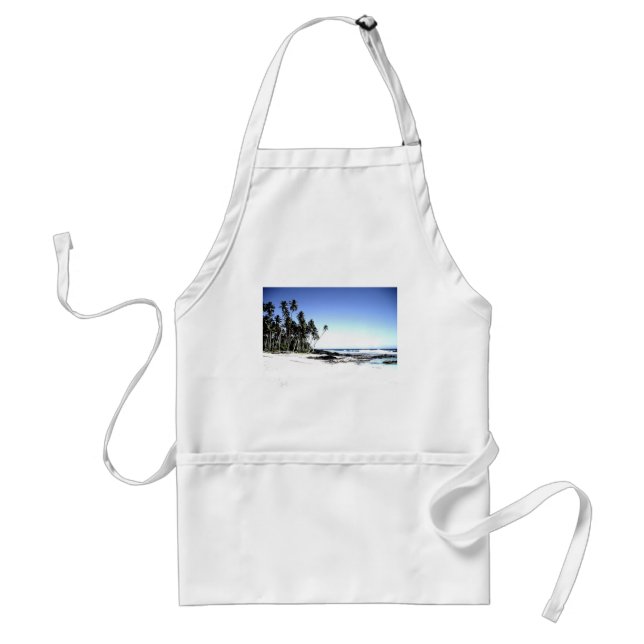 Exotic Palm Trees & Paradise Beach Adult Apron (Front)