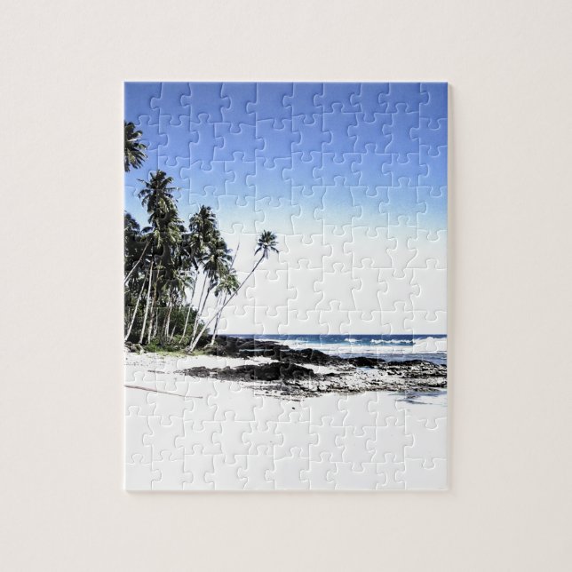 Exotic Palm Trees & Paradise Beach Jigsaw Puzzle (Vertical)