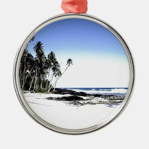 Exotic Palm Trees  Paradise Beach Metal Ornament