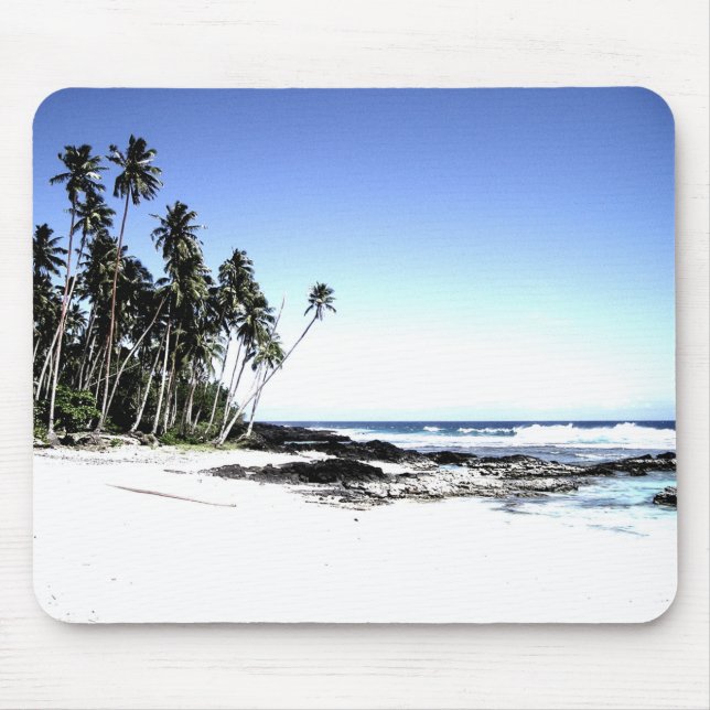 Exotic Palm Trees & Paradise Beach Mouse Pad (Front)