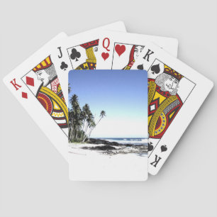 Exotic Palm Trees & Paradise Beach Poker Cards