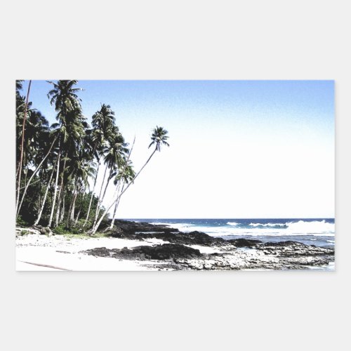 Exotic Palm Trees  Paradise Beach Rectangular Sticker