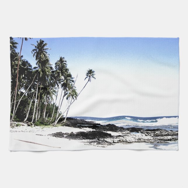 Exotic Palm Trees & Paradise Beach Towel (Horizontal)