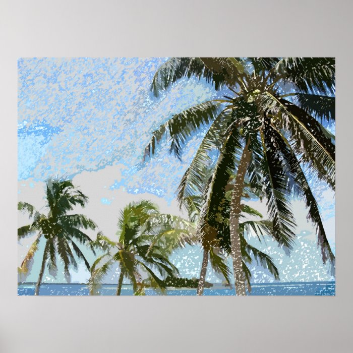 Exotic Palm Trees Poster Print