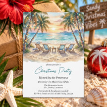 Exotic Palm Trees String Lights Christmas Party