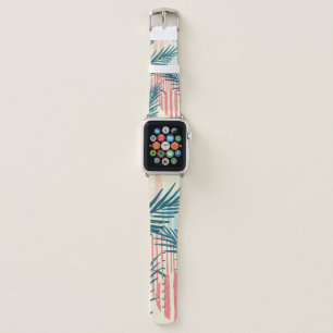 Exotic palms, hand-drawn textures apple watch band