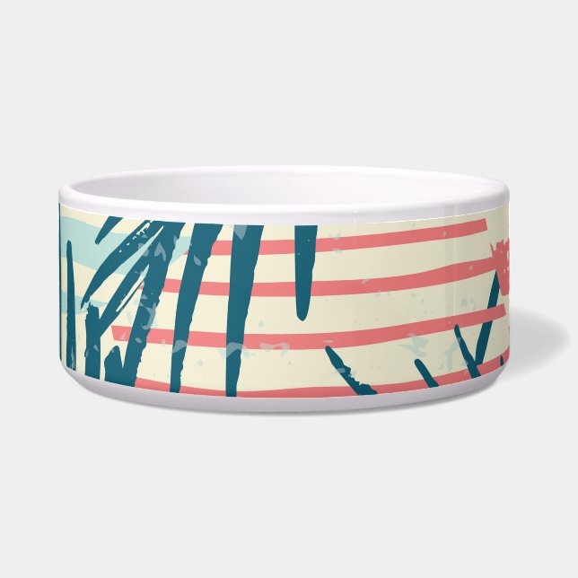 Exotic palms, hand-drawn textures bowl (Front)