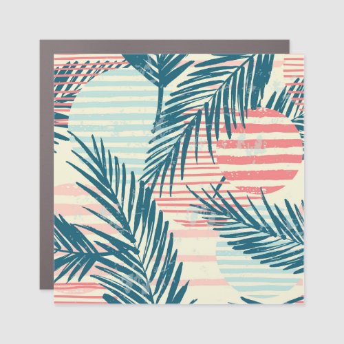 Exotic palms hand_drawn textures car magnet