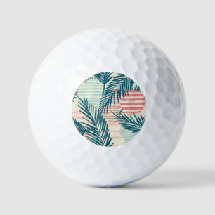 Exotic palms, hand-drawn textures golf balls